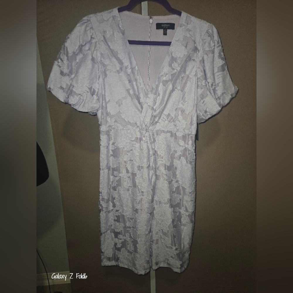 GUESS NWT Lilac Purple Textured Fabric Mini Dress Women’s Size 4